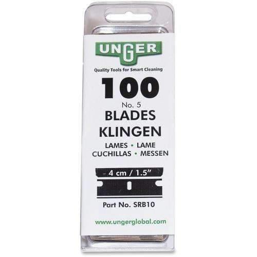 Unger Safety Scraper Replacement Blades, #9, Stainless Steel, 100/Box - Janitorial Superstore