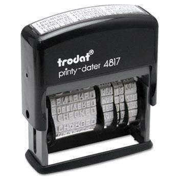 Trodat® Trodat Economy 12-Message Stamp, Dater, Self-Inking, 2 x 3/8, Black - Janitorial Superstore