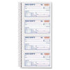 TOPS™ Money/Rent Receipt Spiral Book, 2-3/4 x 4 3/4, 2-Part Carbonless, 200 Sets/Book - Janitorial Superstore