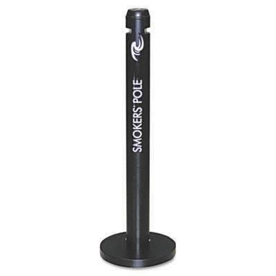 United Receptacle Freestanding Smoker's Pole - Round - 4" Opening Diameter - 41.0" Height - Aluminum - Black - Janitorial Superstore