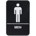 ADA Men's Restroom Sign with Braille - Black and White, 9