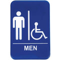 Handicap Accessible Men's Restroom Sign - Blue and White, 9