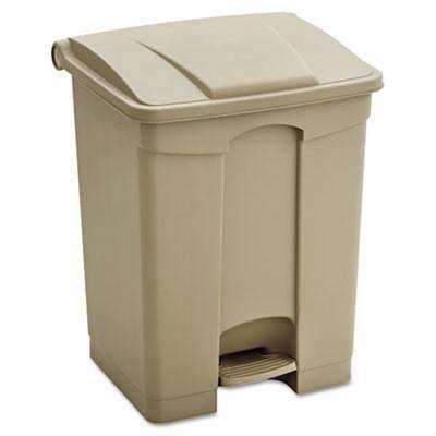 17 gal Safco Products Large Capacity Plastic Step-On Receptacle, Tan - Janitorial Superstore