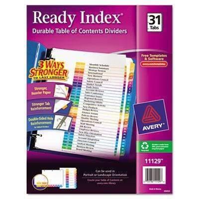 AVERY PRODUCTS CORPORATION Customizable TOC Ready Index Multicolor Dividers, 31-Tab, Letter - Janitorial Superstore