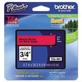 Brother P-Touch® TZe Standard Adhesive Laminated Labeling Tape, 3/4w, Black on Red - Janitorial Superstore
