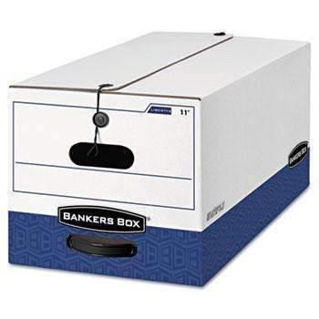 Bankers Box® LIBERTY Heavy-Duty Strength Storage Box, Letter, 12 x 24 x 10, White/Blue, 12/CT - Janitorial Superstore