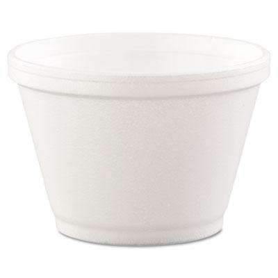 White Foam Squat Food Container - 6 oz 1000 - Janitorial Superstore