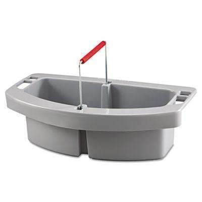 Rubbermaid Commercial RCP 2649 GRA Maid Caddy, 2-Comp, 16" Width x 9" Depth x 5" Height, Gray - Janitorial Superstore