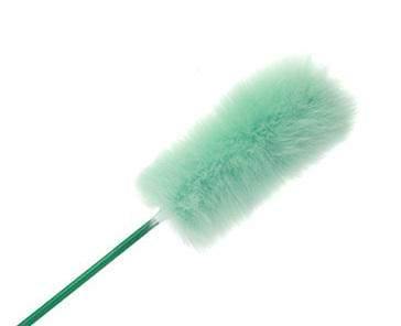 Duster Fresh Scented, Pine Forest Aroma, Green Wool and Handle. 12” Dusting Pom, 26” Overall - Janitorial Superstore