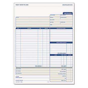 TOPS™ Snap-Off Job Invoice Form, 8 1/2 x 11 5/8, Three-Part Carbonless, 50 Forms - Janitorial Superstore