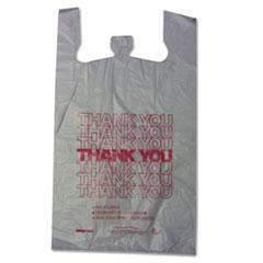 Thank You High-Density Shopping Bags, 18" x 30", White, 450/Carton - Janitorial Superstore