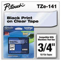 Brother P-Touch® TZe Standard Adhesive Laminated Labeling Tape, 3/4w, Black on Clear - Janitorial Superstore