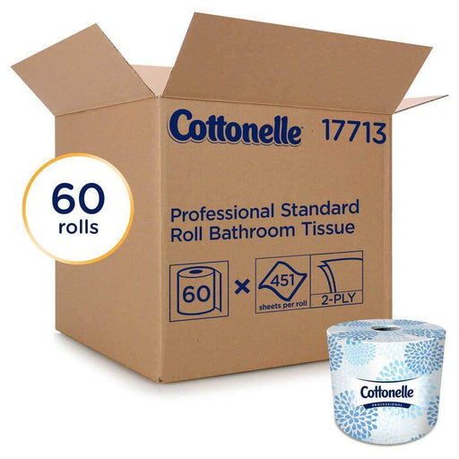 Cottonelle 17713 Professional Bathroom Tissue, 2-Ply, 451 Sheets/Roll, 60 Rolls/Carton - Janitorial Superstore