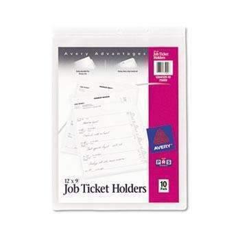 Avery® Job Ticket Holders, Heavy Gauge Vinyl, 9 x 12, Clear, 10/Pack - Janitorial Superstore