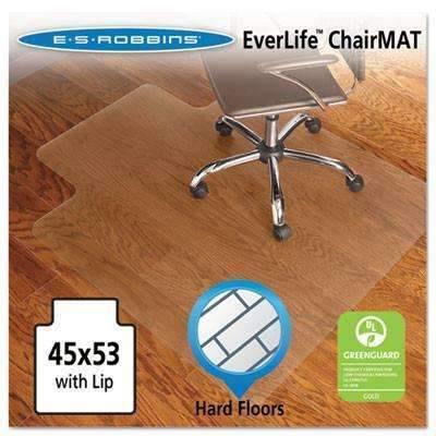 ES Robbins 45x53 Lip Chair Mat, Economy Series for Hard Floors Chair Mat - Janitorial Superstore