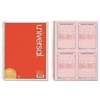 Universal® Wirebound Message Books, 5 1/2 x 3 3/16, Two-Part Carbonless, 200-Set Book - Janitorial Superstore