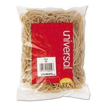 Universal® Rubber Bands, Size 19, 3-1/2 x 1/16, 310 Bands/1/4lb Pack - Janitorial Superstore