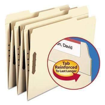 Smead® Folders, Two Fasteners, 1/3 Cut Assorted Top Tabs, Letter, Manila, 50/Box - Janitorial Superstore