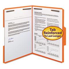 Top Tab Colored 2-Fastener Folders, 1/3-Cut Tabs, Letter Size, Orange, 50/Box - Janitorial Superstore