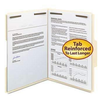 Smead® Folder, Two Fasteners, 1/3 Cut Assorted, Top Tab, Letter, Manila, 50/Box - Janitorial Superstore