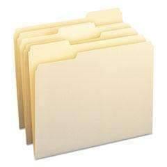 SMEAD MANUFACTURING CO. File Folders, 1/3 Cut Assorted, One-Ply Top Tab, Letter, Manila, 100/Box - Janitorial Superstore