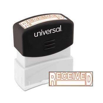 Universal® Message Stamp, RECEIVED, Pre-Inked One-Color, Red - Janitorial Superstore
