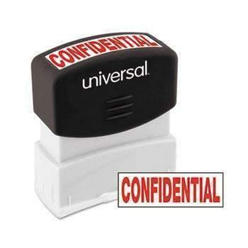 Universal® Message Stamp, CONFIDENTIAL, Pre-Inked One-Color, Red - Janitorial Superstore