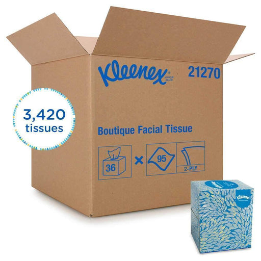 Kleenex® 21270 Boutique* Facial Tissue, 36 Boxes of 95 Sheets - Janitorial Superstore