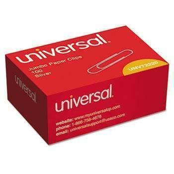 Universal® Smooth Paper Clips, Wire, Jumbo, Silver, 1000/Pack - Janitorial Superstore