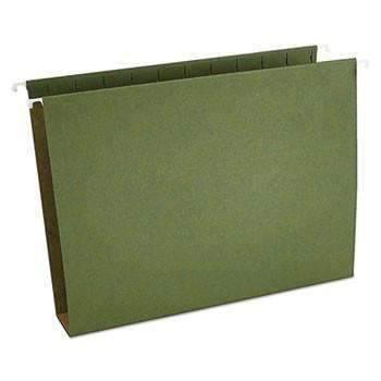 Box Bottom 3'' Hanging File Folders, Letter Size, 1/5-Cut Tab, Standard Green, 25/Box - Janitorial Superstore