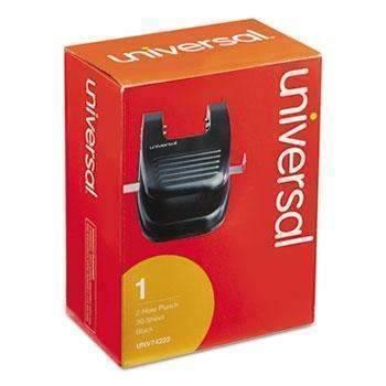 Universal® 30-Sheet Two-Hole Punch, 9/32" Holes, Black - Janitorial Superstore