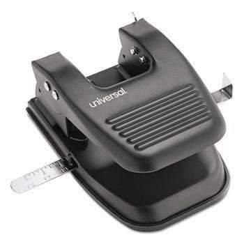 Universal® 30-Sheet Two-Hole Punch, 9/32" Holes, Black - Janitorial Superstore