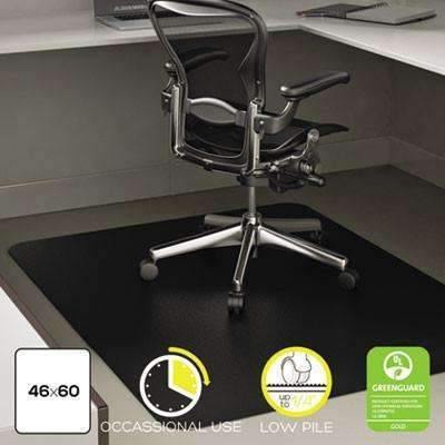 Deflecto Corporation EconoMat Occasional Use Chair Mat for Low Pile, 46 x 60, Black - Janitorial Superstore