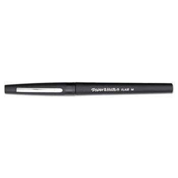 Paper Mate® Point Guard Flair Porous Point Stick Pen, Black Ink, Medium, Dozen - Janitorial Superstore