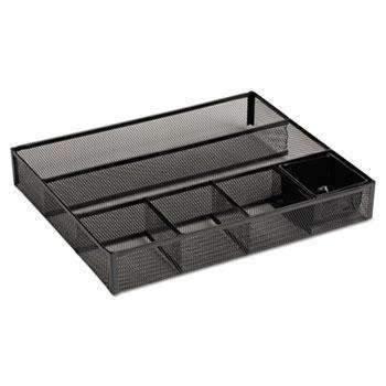 Rolodex™ Deep Desk Drawer Organizer, Metal Mesh, Black - Janitorial Superstore