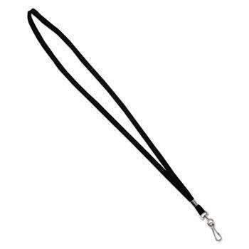 Advantus Deluxe Lanyards, J-Hook Style, 36" Long, Black, 24/Box - Janitorial Superstore