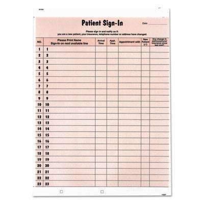 Patient Sign-In Label Forms, 8 1/2 x 11 5/8, 125 Sheets/Pack, Salmon - Janitorial Superstore