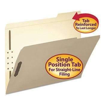 Smead® Folder, Two Fasteners, 1/3 Cut Third Position, Top Tab, Letter, Manila, 50/Box - Janitorial Superstore
