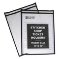 C-Line® Shop Ticket Holders, Stitched, Both Sides Clear, 25