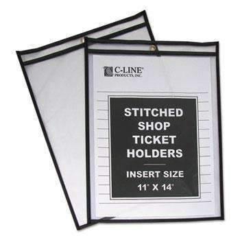 C-Line® Shop Ticket Holders, Stitched, Both Sides Clear, 25", 5 x 8, 25/BX - Janitorial Superstore