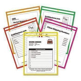 C-Line® Stitched Shop Ticket Holder, Neon, Assorted 5 Colors, 75", 9 x 12, 25/BX - Janitorial Superstore
