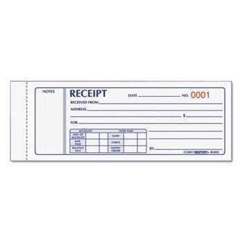 Rediform® Receipt Book, 2 3/4 x 7, Carbonless Triplicate, 50 Sets/Book - Janitorial Superstore