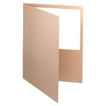 100% Recycled Paper Twin-Pocket Portfolio, Natural - Janitorial Superstore