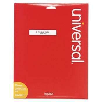 Universal® Laser Printer File Folder Labels, 3-7/16" x 2/3", White, 750/Box - Janitorial Superstore