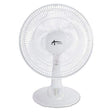 Alera 12" 3-Speed Oscillating Desk Fan, Plastic, White - Janitorial Superstore