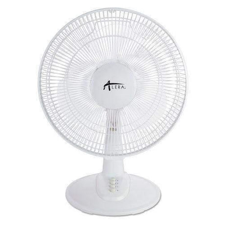 Alera 12" 3-Speed Oscillating Desk Fan, Plastic, White - Janitorial Superstore