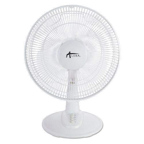 Alera 12" 3-Speed Oscillating Desk Fan, Plastic, White - Janitorial Superstore