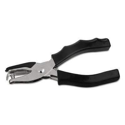 UNIVERSAL OFFICE PRODUCTS Eight-Sheet Handheld 1/4" Hole Punch, Metal with Rubber Grip, Black - Janitorial Superstore