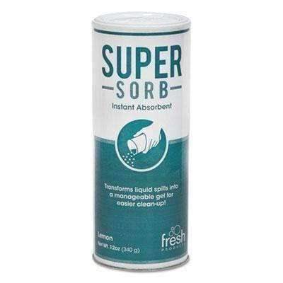 Super-Sorb Liquid Spill Absorbent, Powder, Lemon-Scent, 12 oz. Shaker Can - Janitorial Superstore