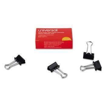 Universal® Small Binder Clips, 3/8" Capacity, 3/4" Wide, Black, 12/Box - Janitorial Superstore